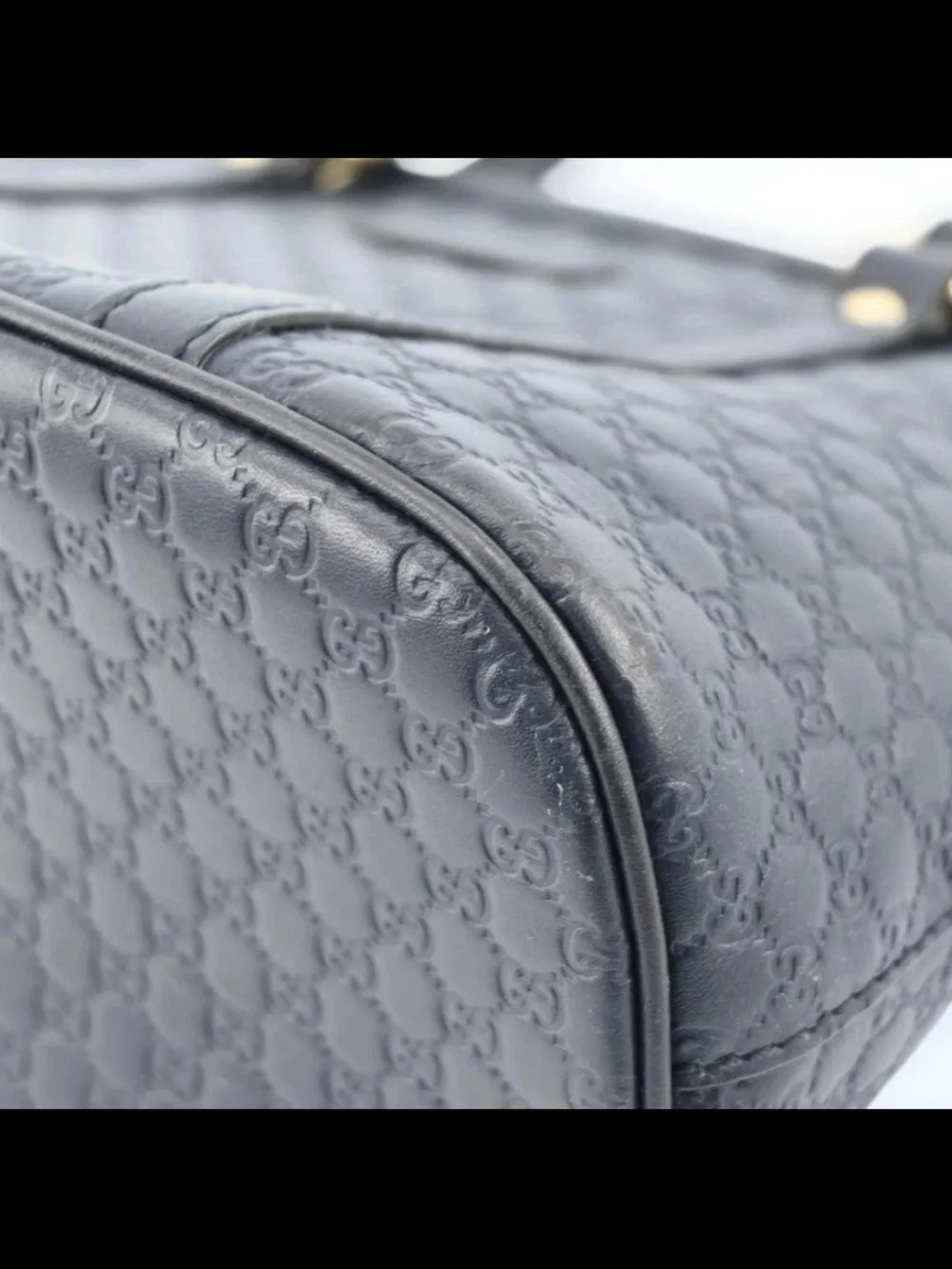 Gucci Black Leather Top-Handle Dome Bag